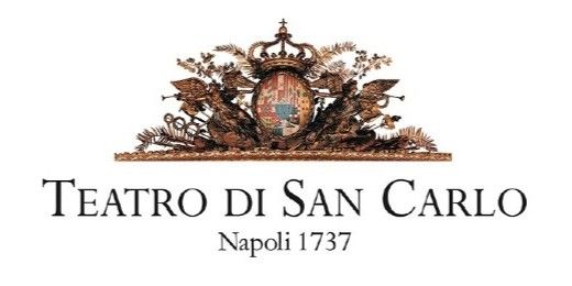 Logo of Teatro di San Carlo, Naples. Features a crown over an ornate crest, with text "Teatro di San Carlo, Napoli 1737".