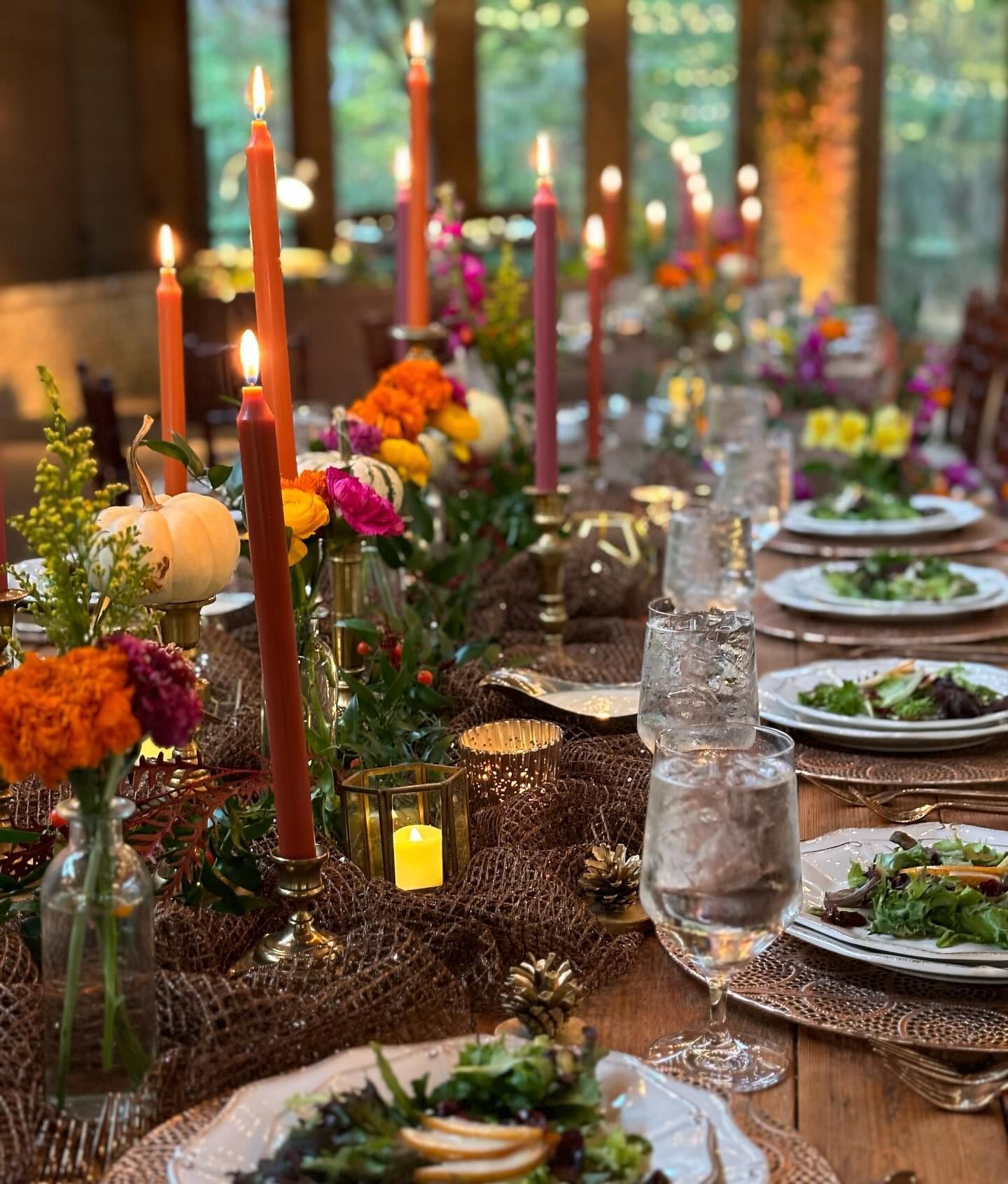 house salads on wedding reception tables
