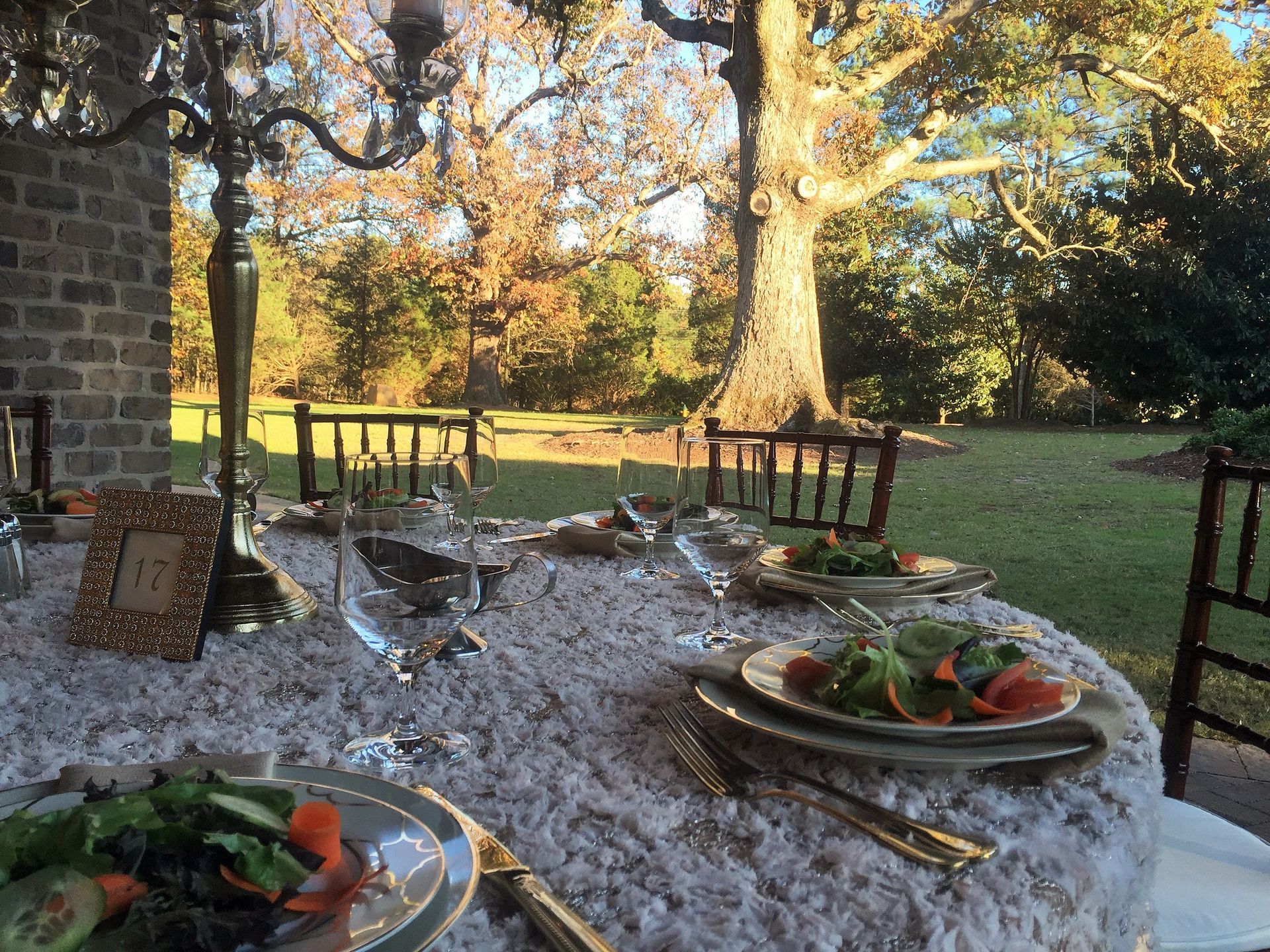 plated wedding catering at outdoor reception