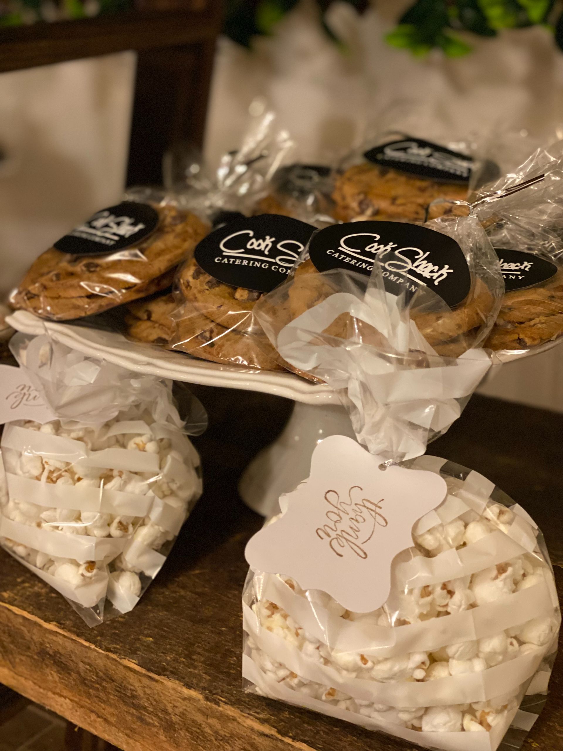 bagged cookies and popcorn