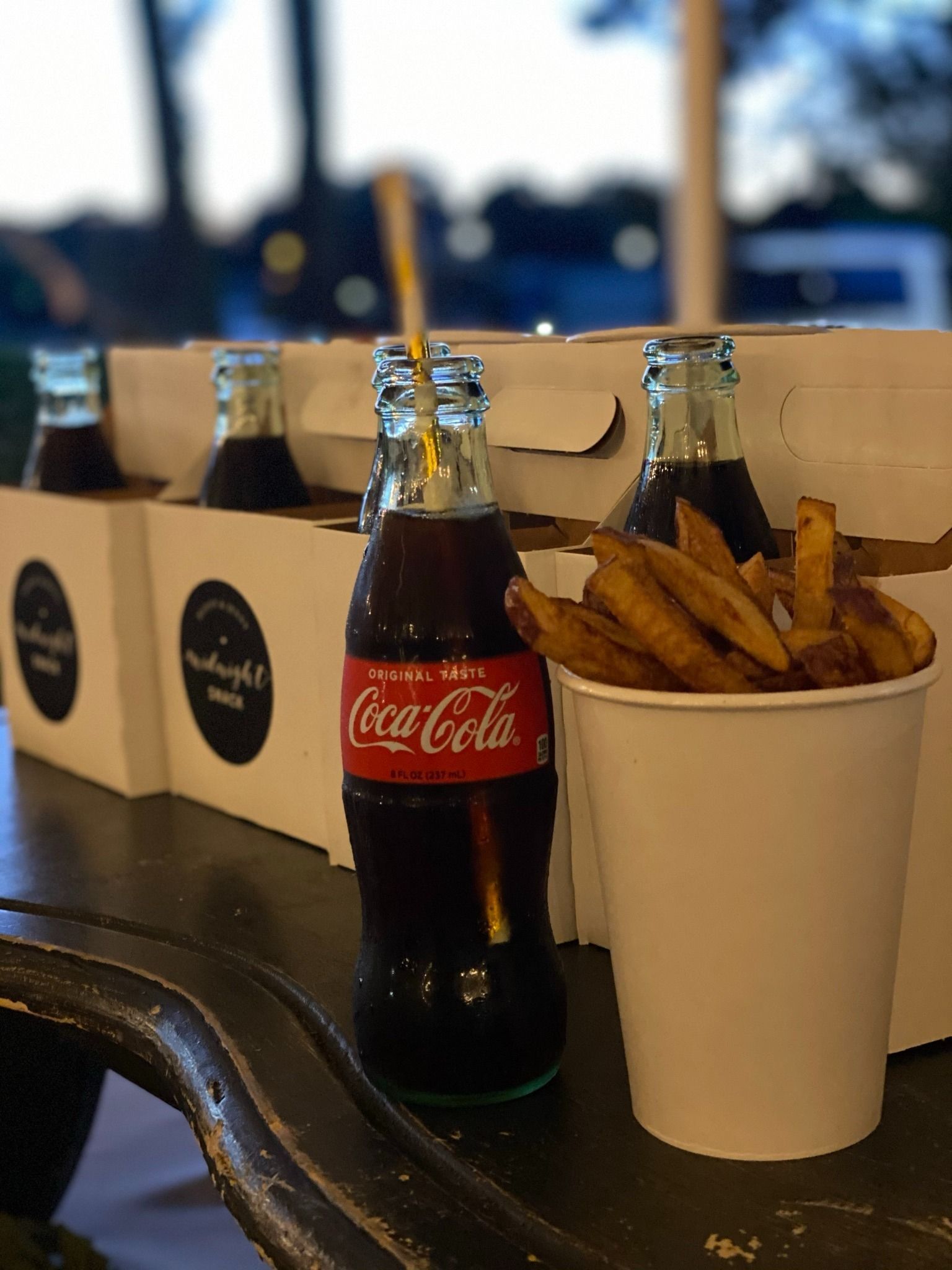 bottled cokes and fries