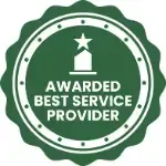 It is a badge that says awarded best service provider.