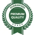 It is a guaranteed premium quality seal with a green ribbon.