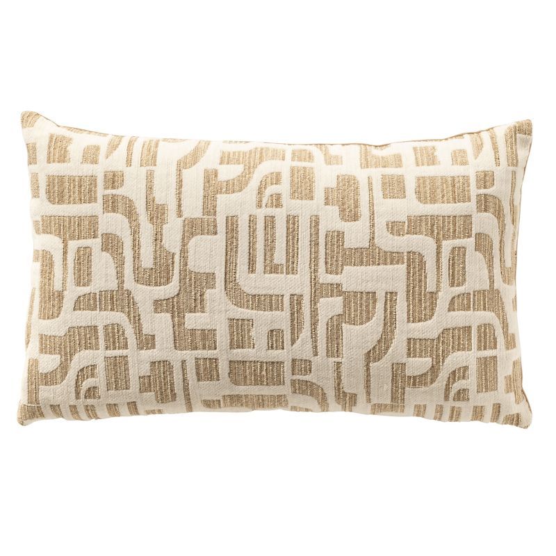 FABIA - sierkussen 30x50 cm - Incense - bruin, wit