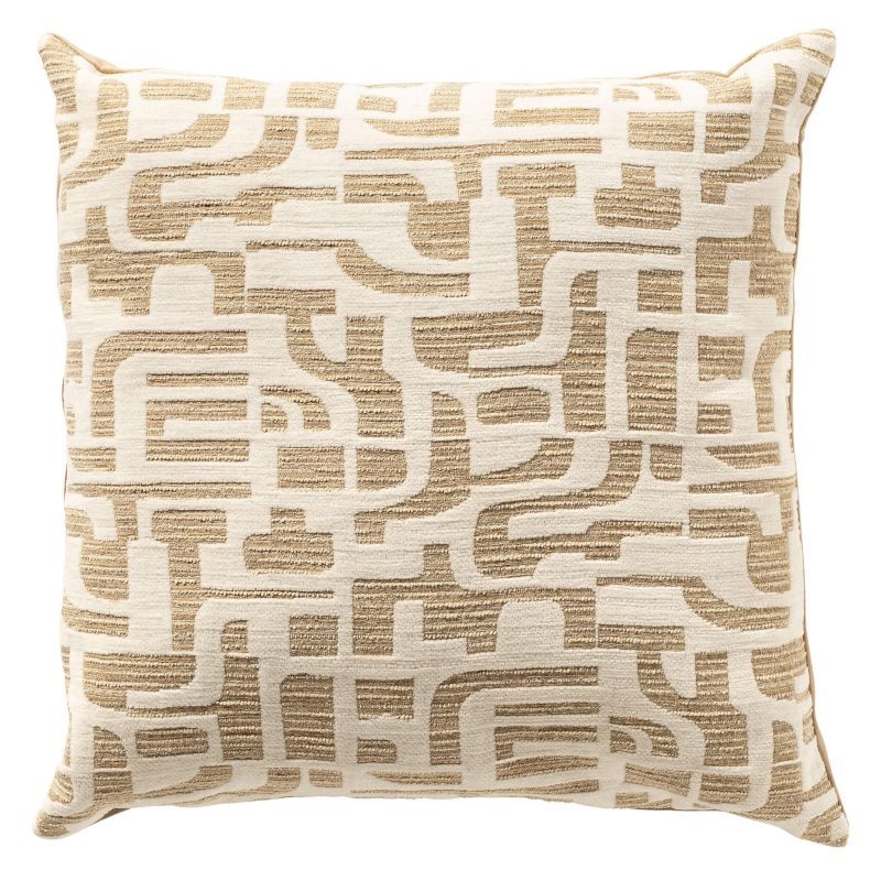 FABIA - sierkussen 45x45 cm - Incense - bruin, wit