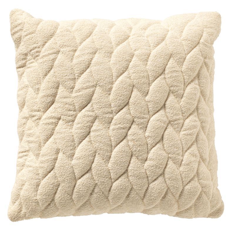 MADDY - sierkussen 45x45 cm - vlechtpatroon - Whisper White - wit