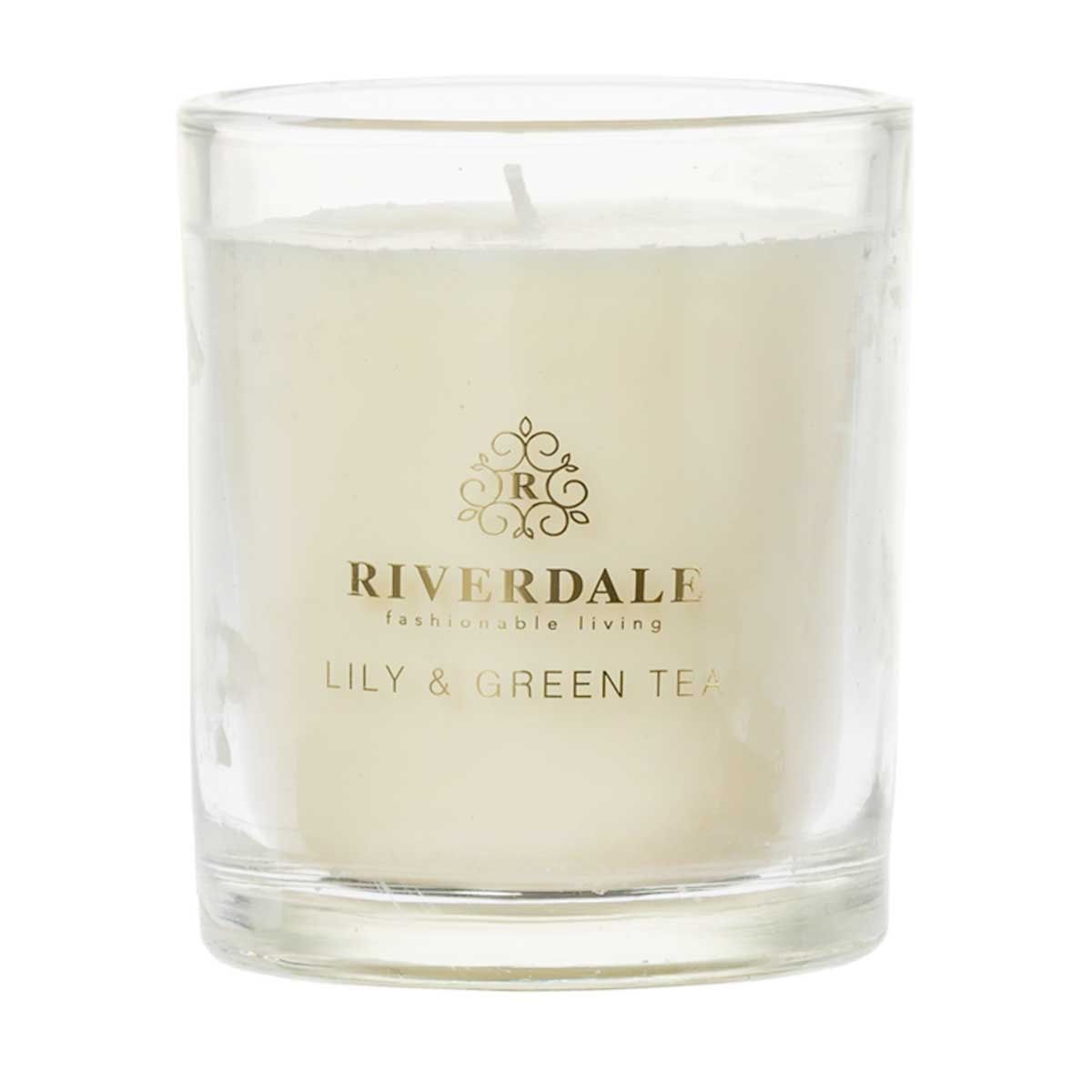 Boutique Geurkaars in pot Lily & Green Tea 10cm grijs