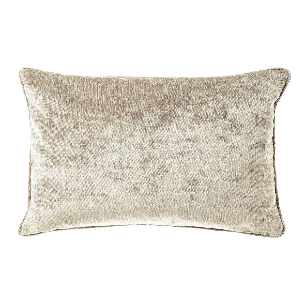LEWY - sierkussen 30x50 cm - glansvelours - Pumice Stone - beige