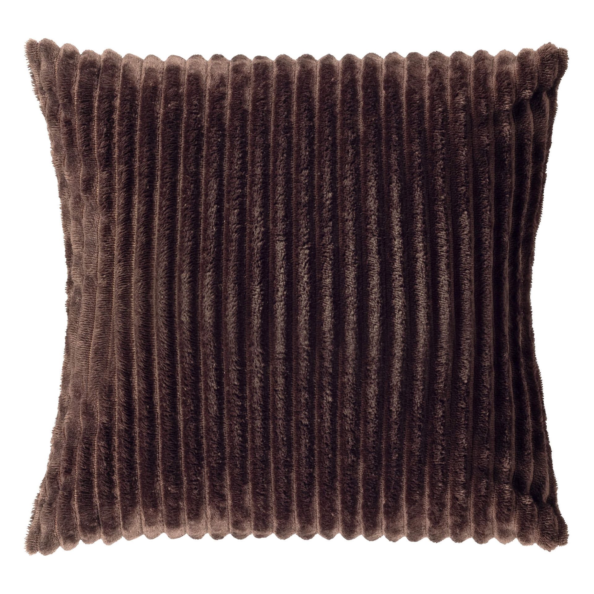 MART - sierkussen 45x45 cm - zacht ribfluweel - corduroy - Chocolate Martini - bruin