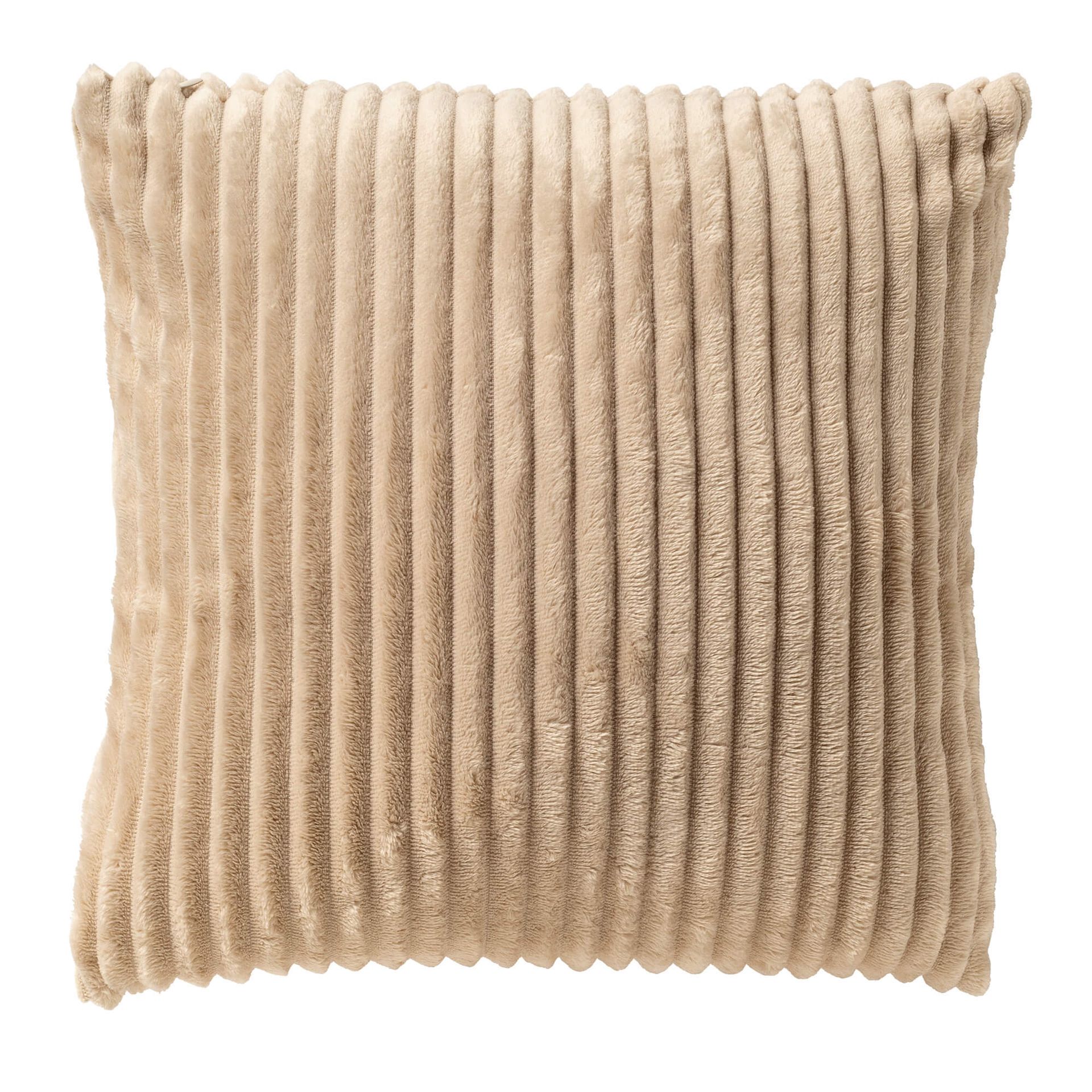 MART - sierkussen 45x45 cm - zacht ribfluweel - corduroy - Pumice Stone - beige