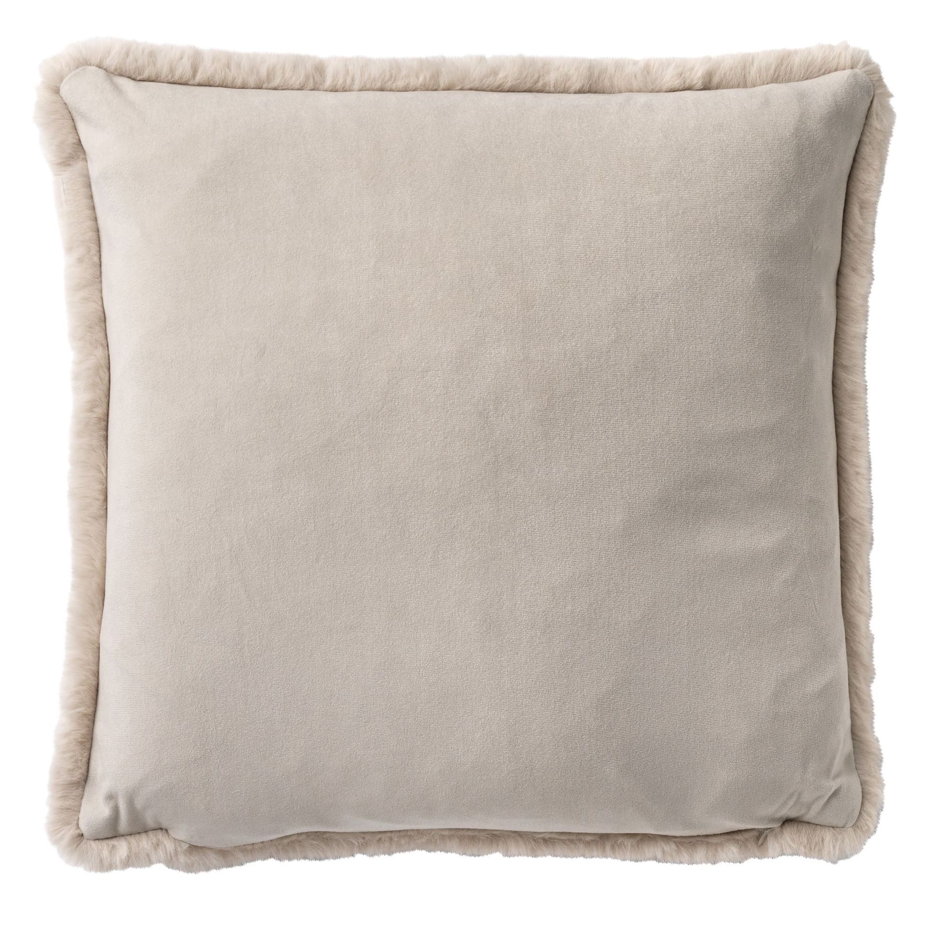 ZAYA - Sierkussen 45x45 cm - bontlook - effen kleur - Pumice Stone - beige