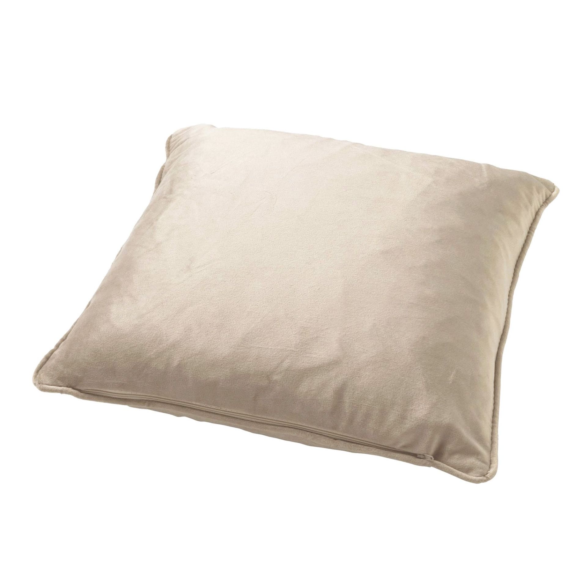 FINN - Sierkussen 45x45 cm - velvet - effen kleur - Pumice Stone - beige