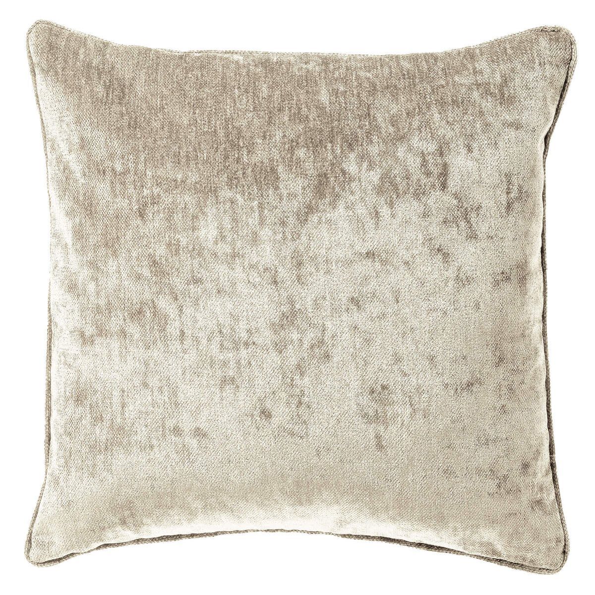 LEWY - sierkussen 45x45 cm - glansvelours - Pumice Stone - beige