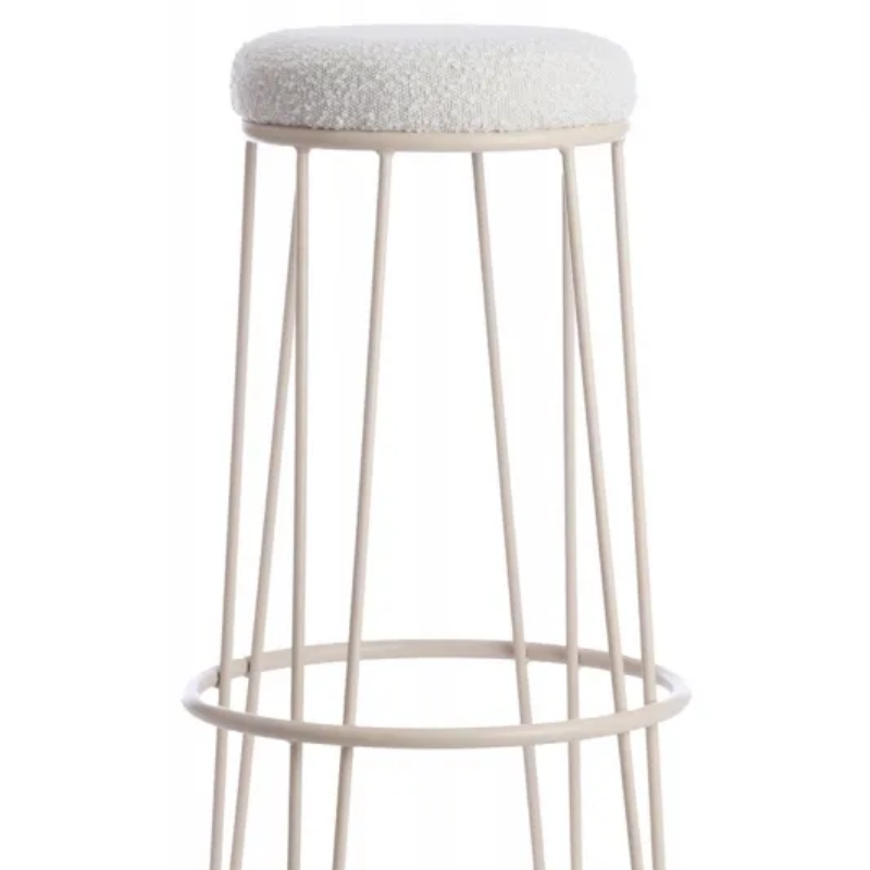 Light & Living Alice barstoel Ø41x73 cm bouclé - crème/crème