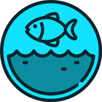 Icona - pesce in acqua