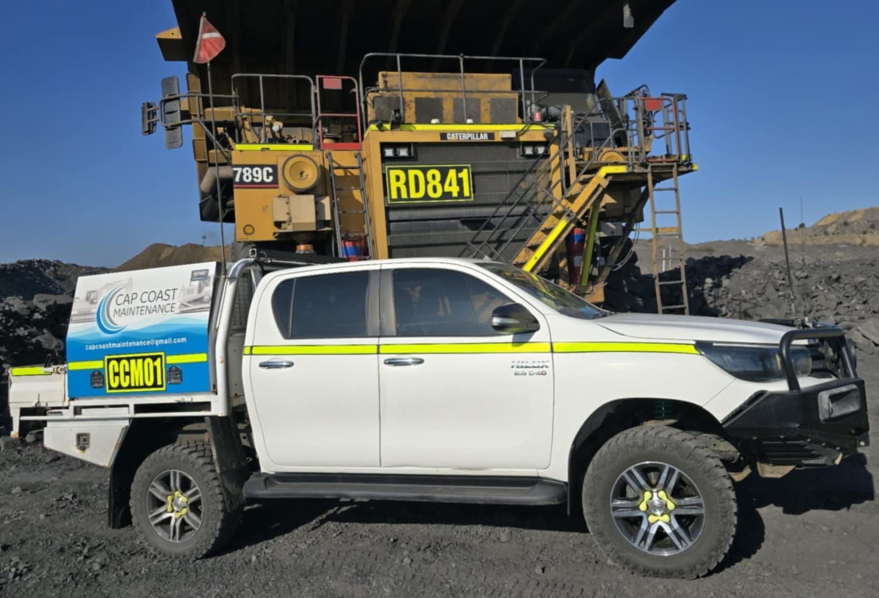 Mobile Pickup Truck in Front of a Large — Cap Coast Maintenance In Alton Downs, QLD