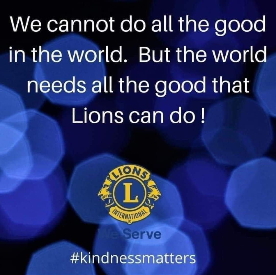 A poster that says we cannot do all the good in the world but the world needs all the good that lions can do