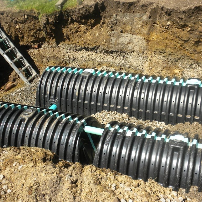 A drainage system that needs drainage service contractors serving Fairfield, CT