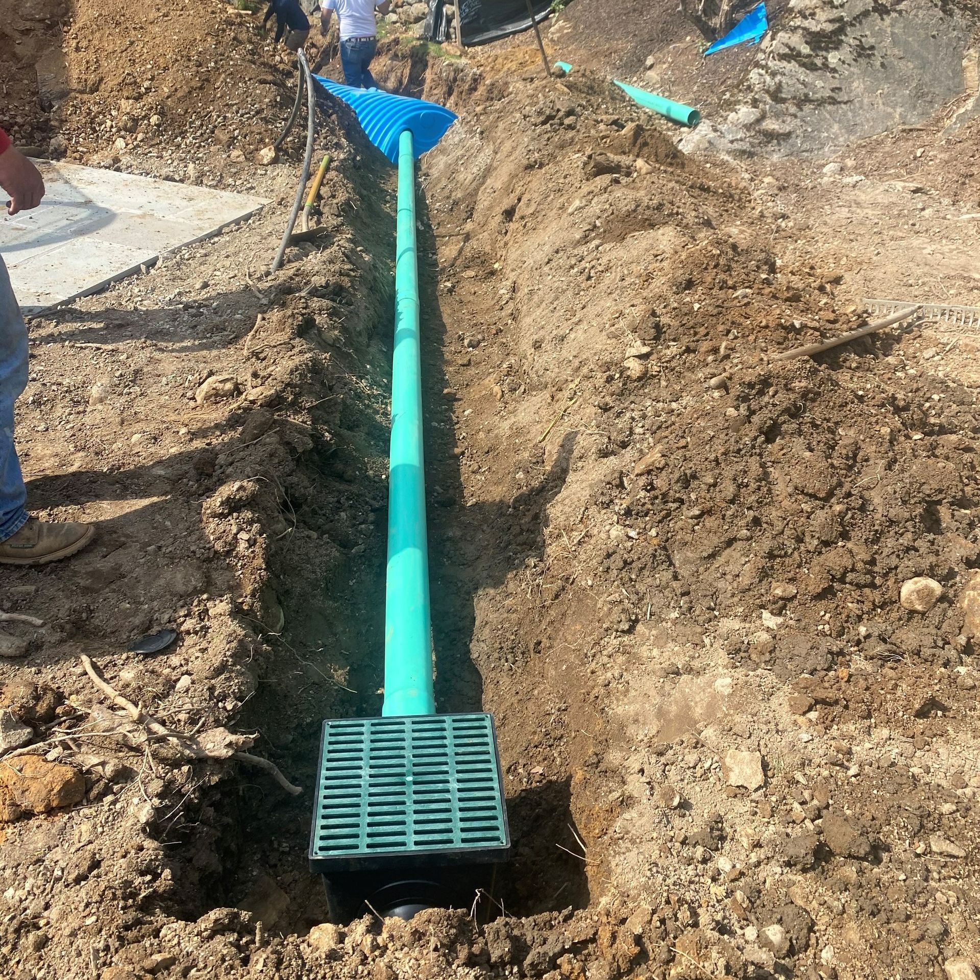 Insulated Pipes in the Trench — Trumbull, CT — Pepper's Landscaping & Lawn Service, Inc.