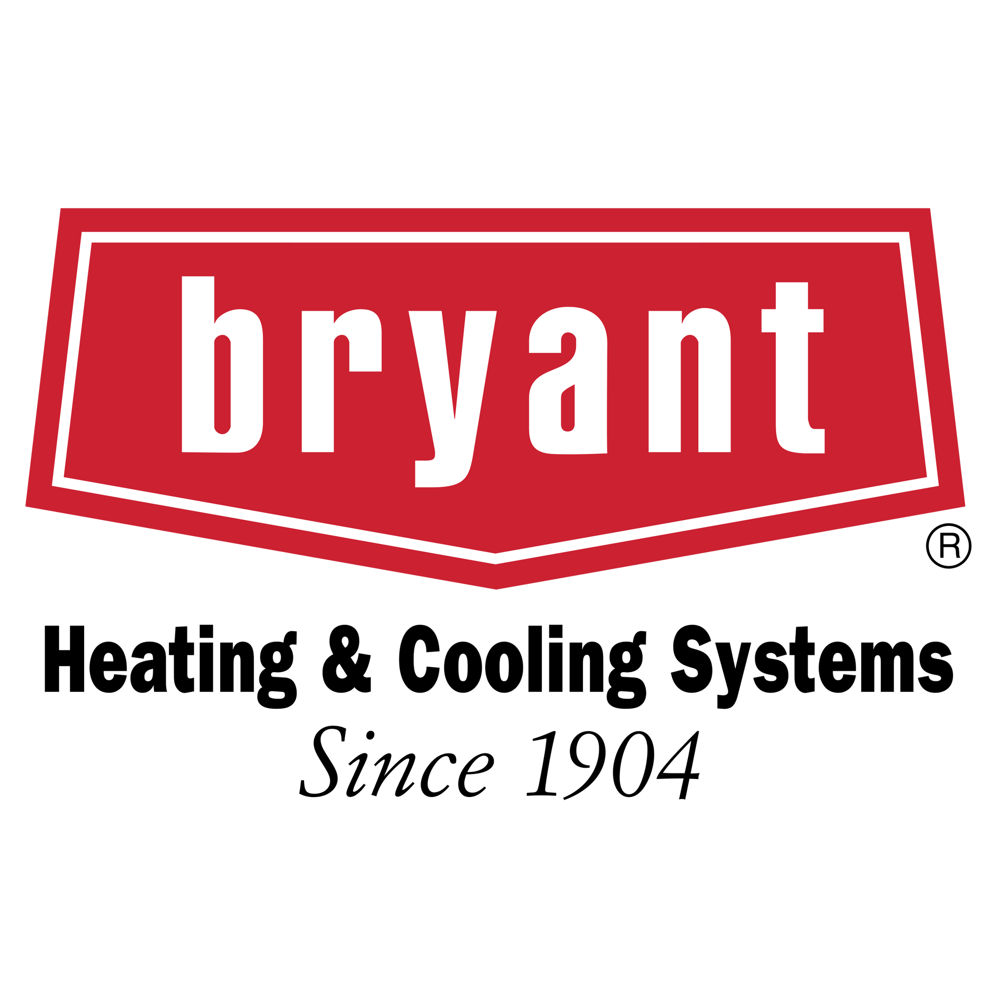 Bryant Heating & Cooling Systems logo: red hexagon with