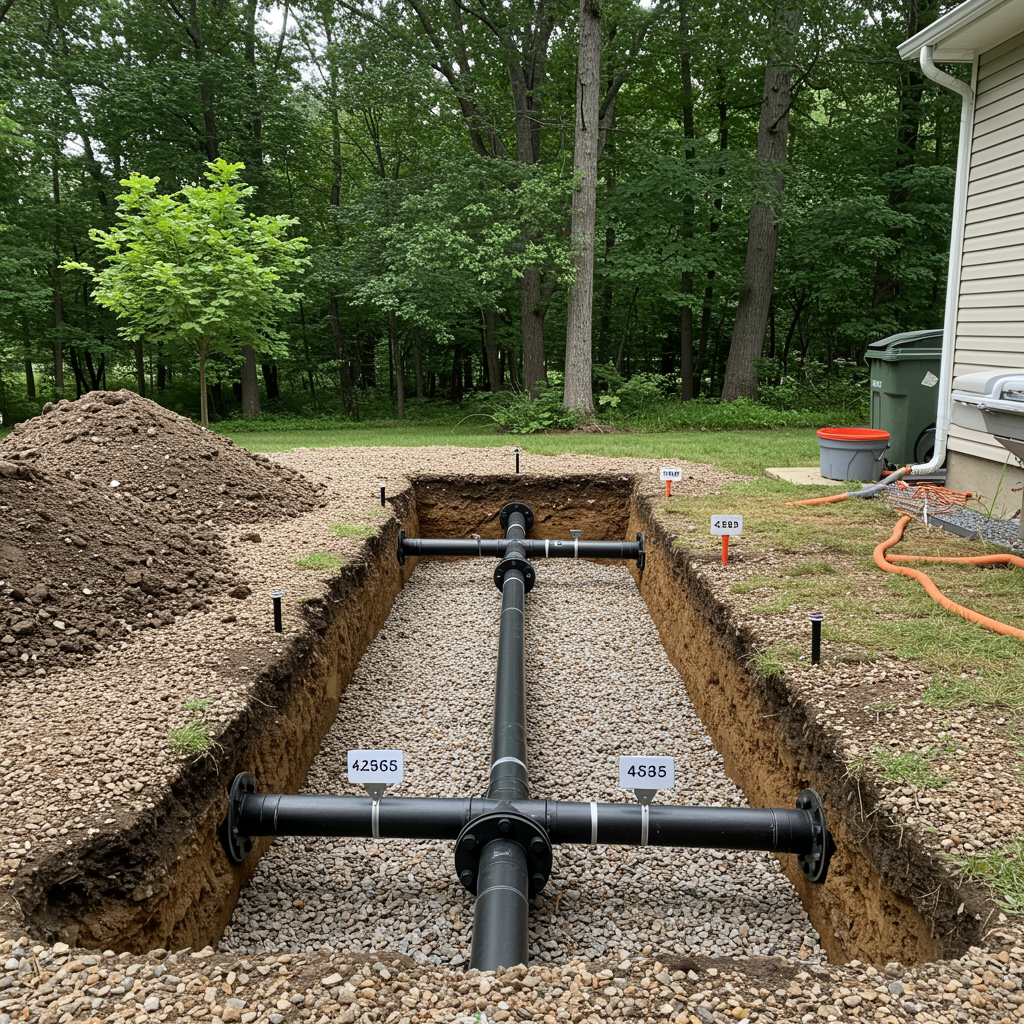 Woman at desk gestures toward man standing, in office setting.