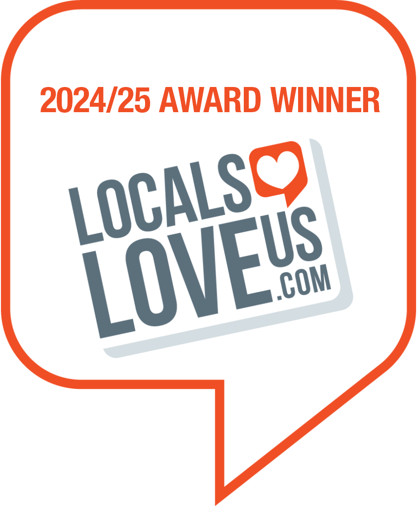 A speech bubble with the words locals love us.com on it