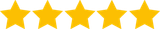 A row of yellow stars on a white background.