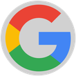 The google logo is a circle with a letter g in the middle.