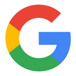 The google logo is a rainbow colored circle with the letter g in the middle.