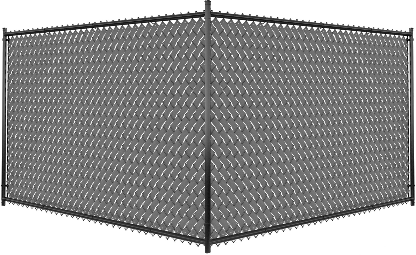 A chain link fence is shown in a black and white photo.