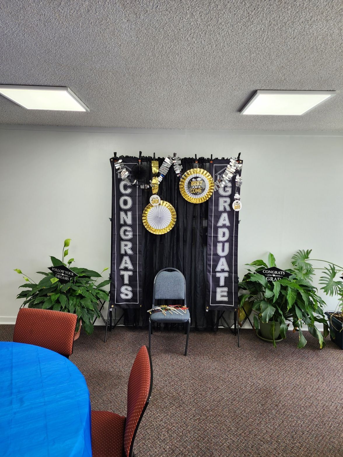 Graduation backdrop with 