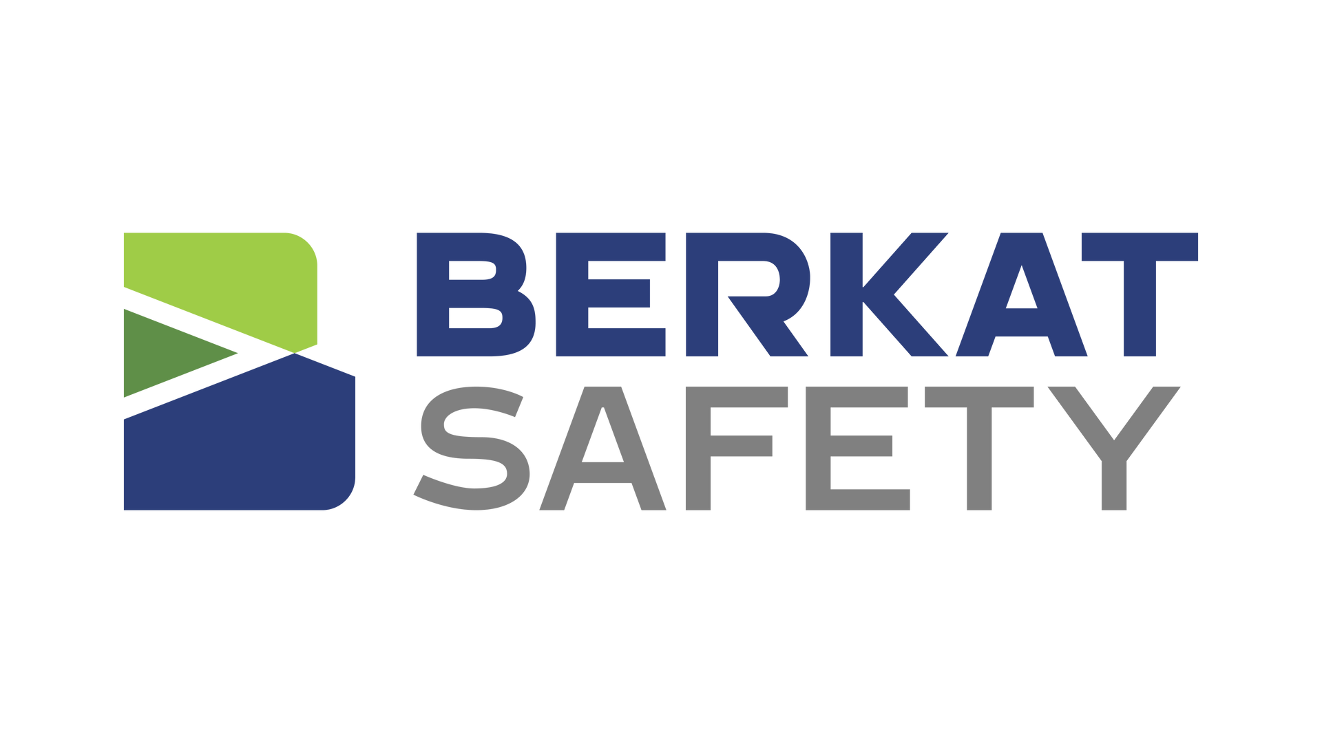 A blue and green logo for berkat safety.