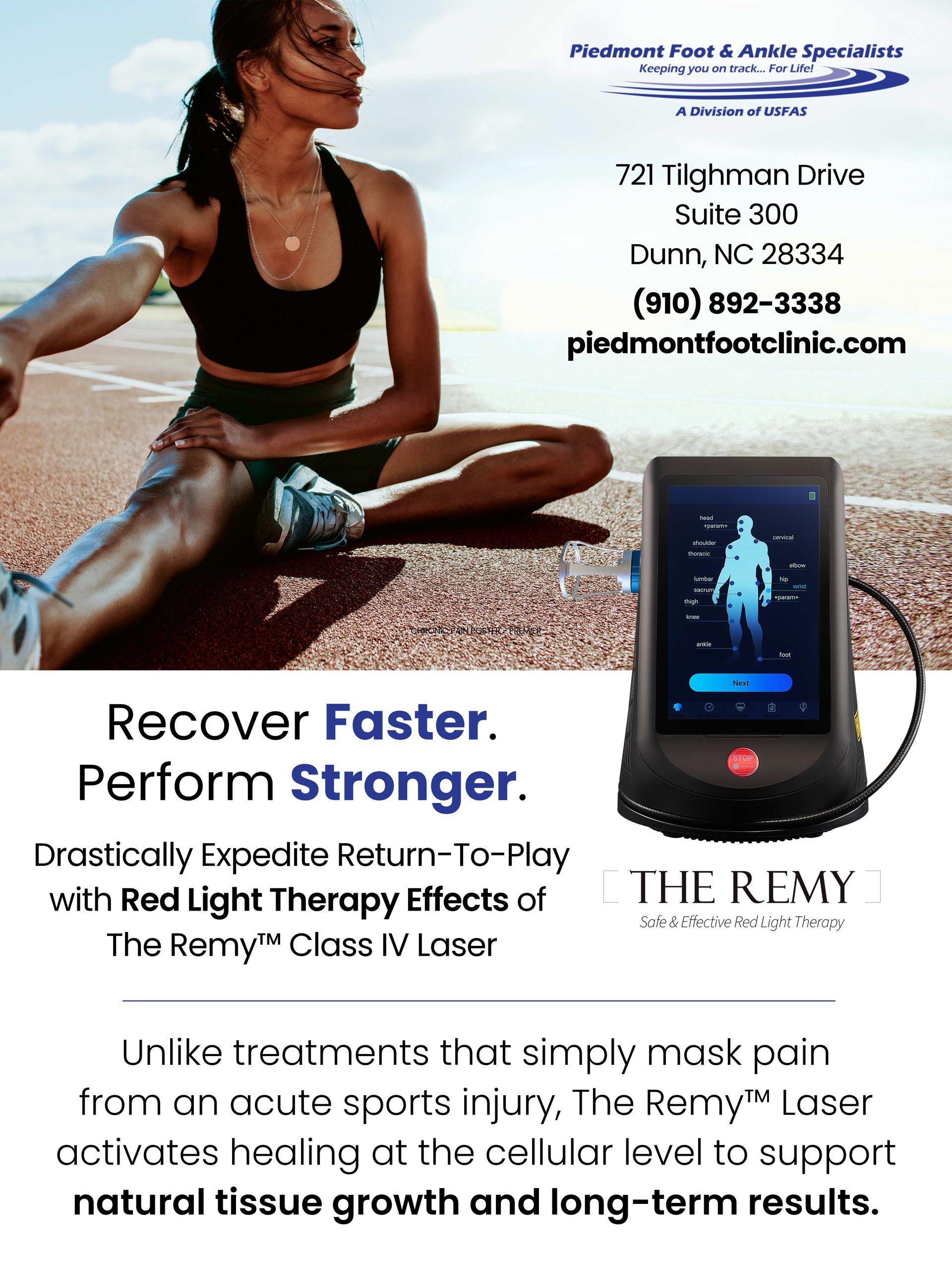 Hands holding a foot, with a red highlight on the heel, indicating pain.