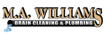 A logo for ma williams drain cleaning and plumbing