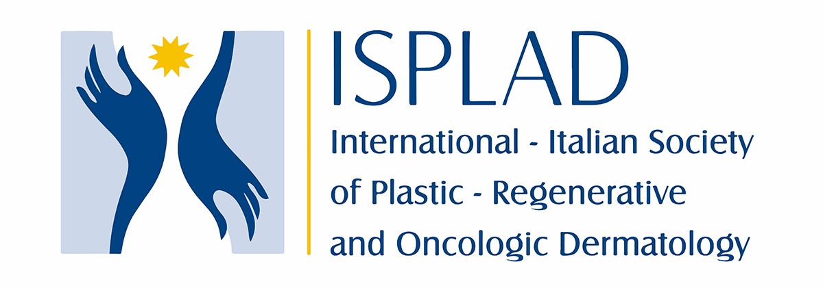 Un logo per la società internazionale italiana di dermatologia plastica rigenerativa e oncologica