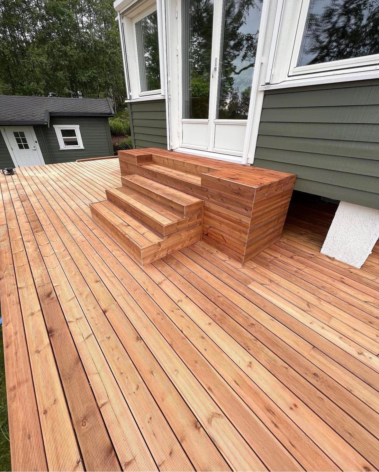 Ny trapp og platting