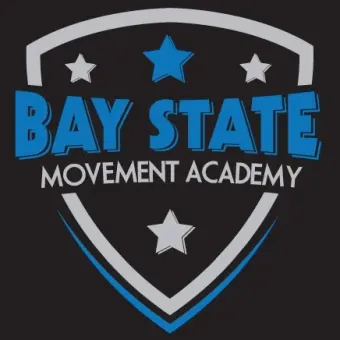 Bay State Movement Academy logo with blue, white, and gray shield and stars
