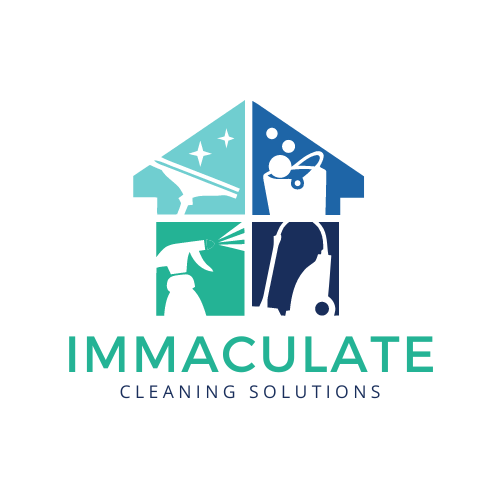 It is a logo for a cleaning company called immaculate cleaning solutions.