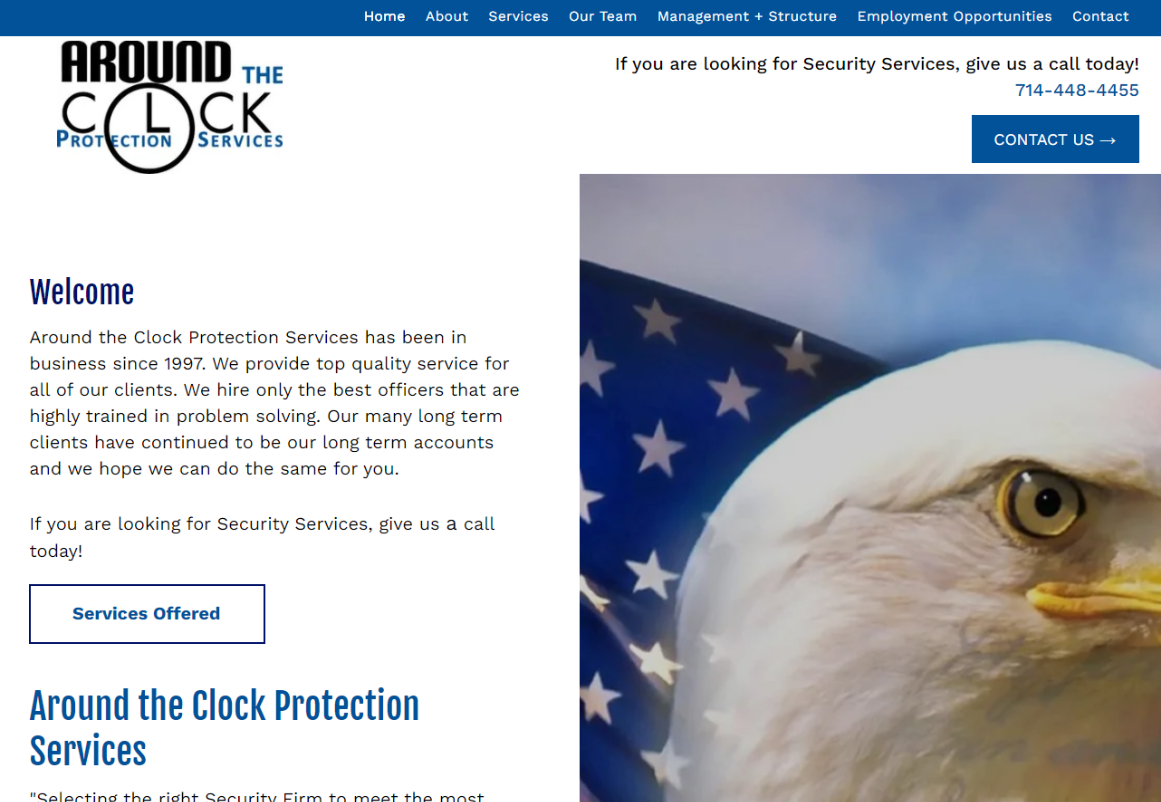 Website homepage for 