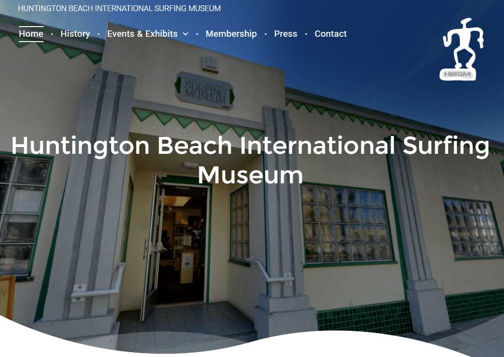 A poster for the huntington beach international surfing museum