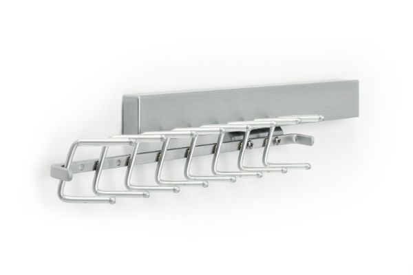 Matte Aluminum Color Option for Classic Tie Rack Organizer