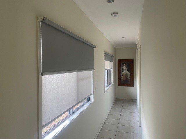 Dual Roller Blinds In Hallway