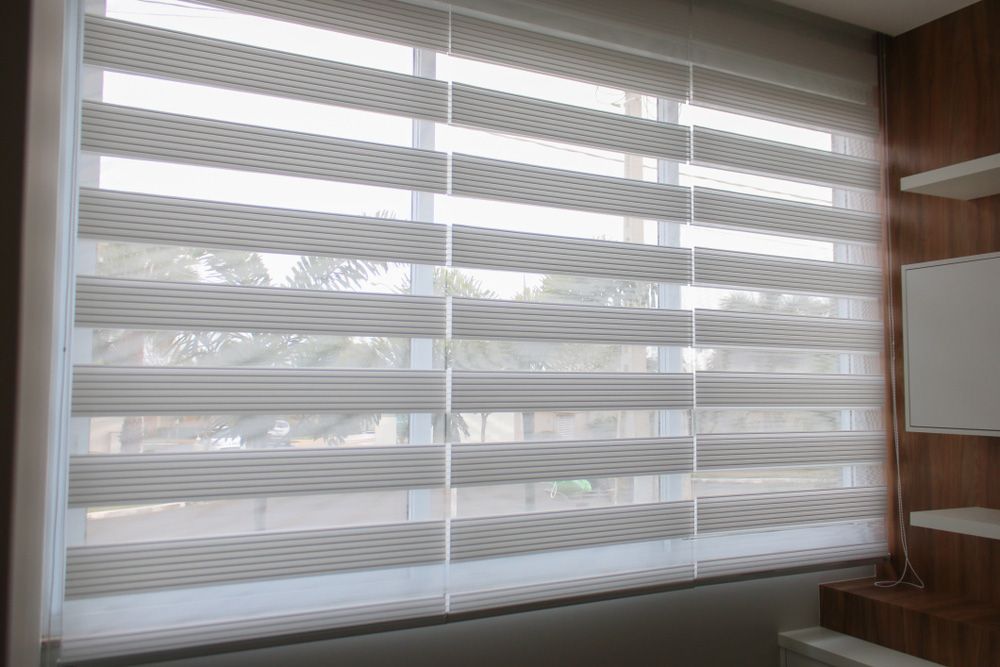 Windows with Installed White Blinds