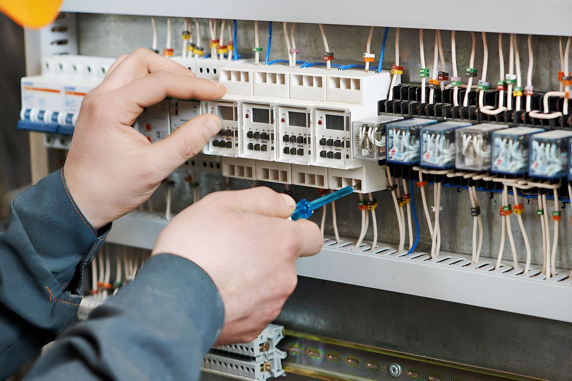 A Person Is Testing Electrical Wires On A Wall — Entire Power Solutions In Branxton, NSW