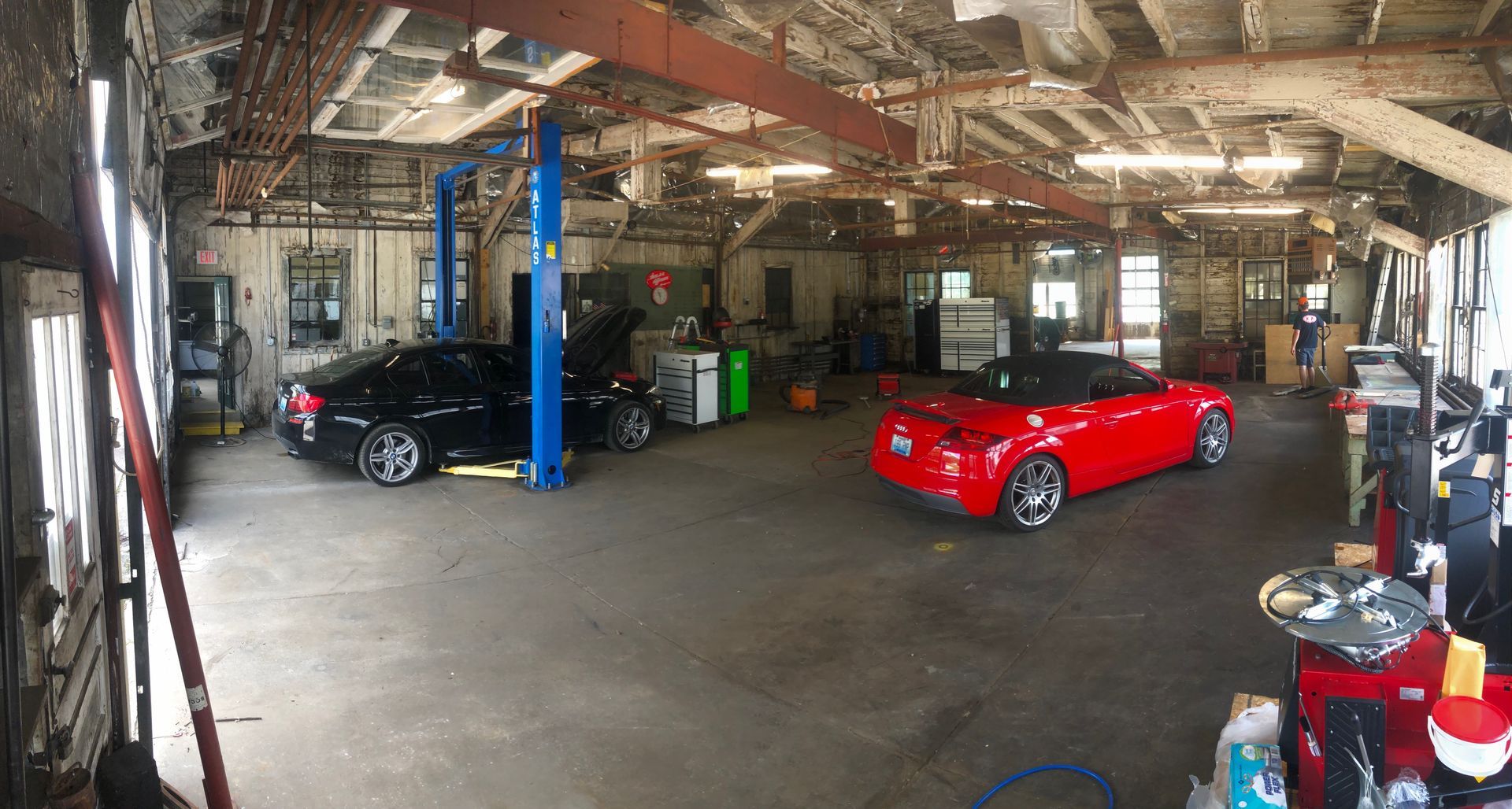 Interior of Shop With Car