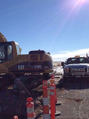 Excavator and Truck — Road Grading in Laporte, CO