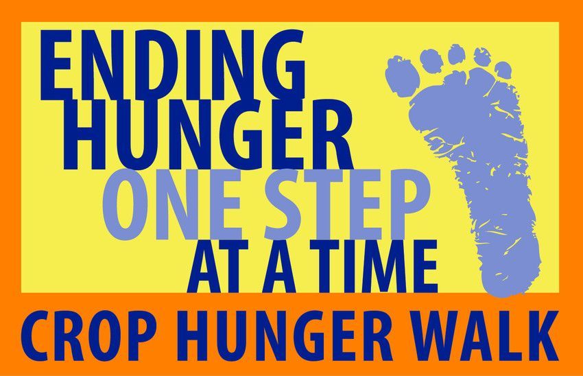 A sign that says ending hunger one step at a time