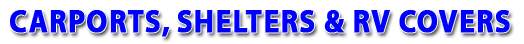 A white background with blue text that says carports shutters and aw covers
