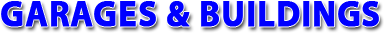The word garages and buildings is written in blue on a white background