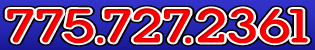 A blue background with red and white text that says 775.727.2361